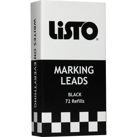 LISTO Marking Pencil Refill, For 1620, 72 Sticks/BX, Black PK LIS162BBK